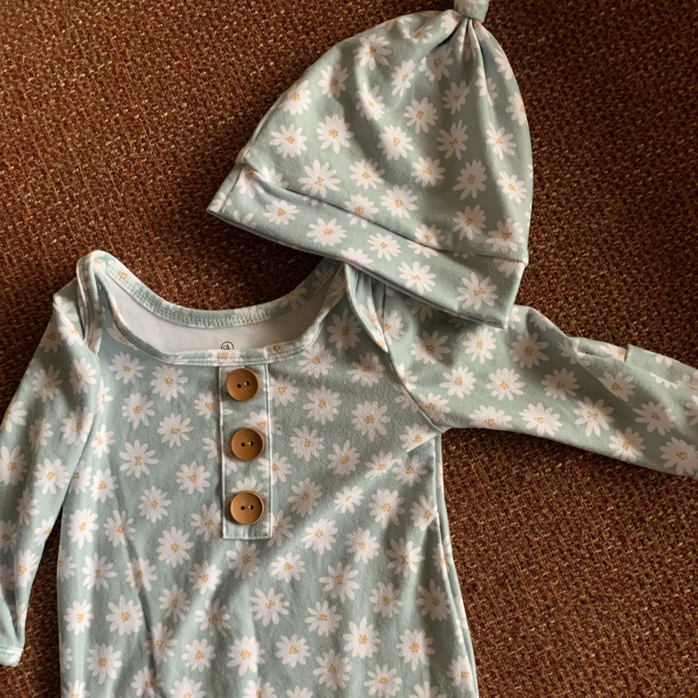 Caden Lane Knotted Gown Daisy Print 0-3